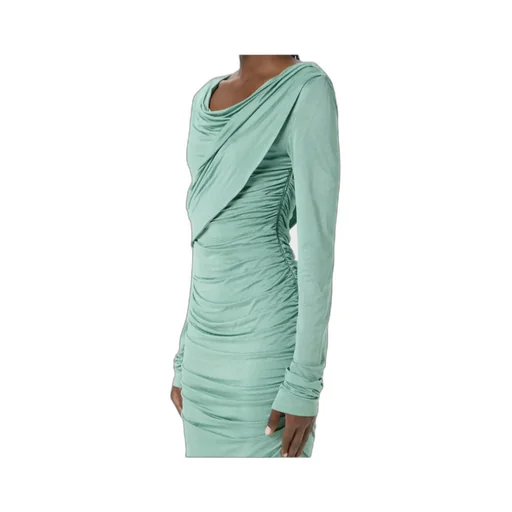 Pleated Draped Midi Dress