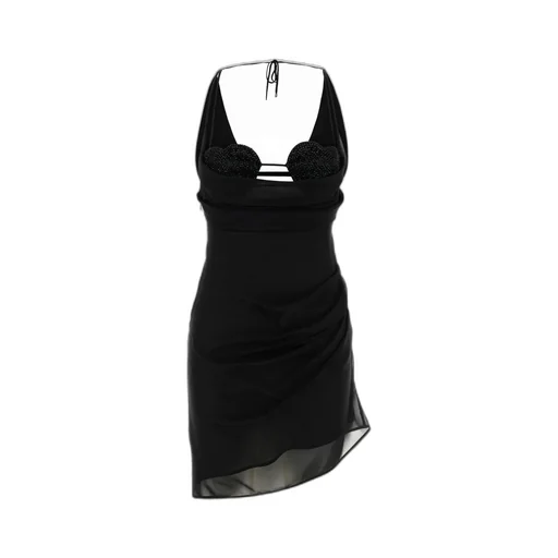 Built-In Bra Asymmetric Mini Dress