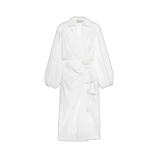 Rose-Appliqué Poplin Midi Dress