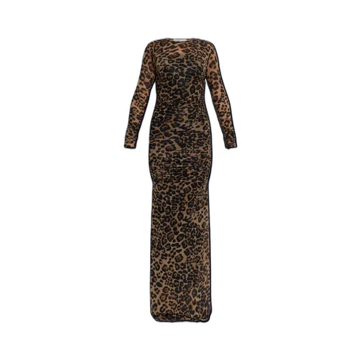 Leopard-Print Ruched Dress