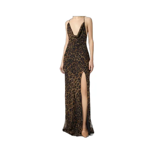 Leopard-Print Silk Gown