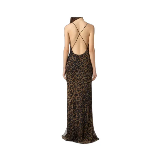 Leopard-Print Silk Gown
