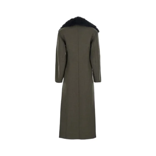 Single-Breasted Shearling Detailed Coat