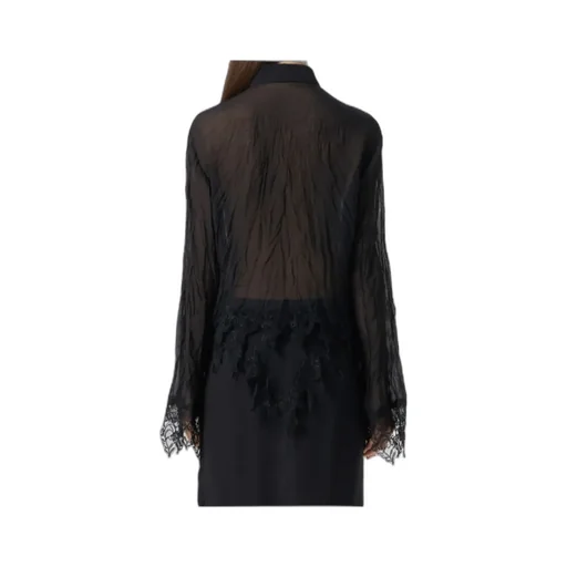 Sheer Lace-Detail Shirt