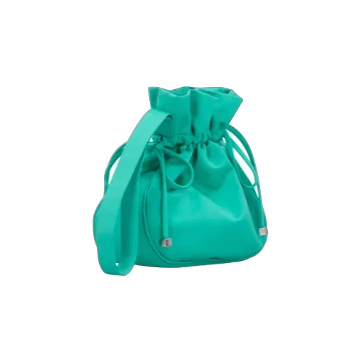 Satin Clutch Bag With Rhinestone Logo