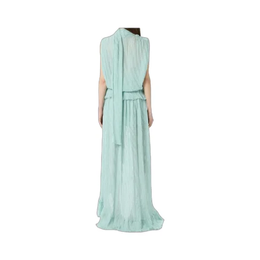 Pleated Asymmetric Dress In Silk Chiffon