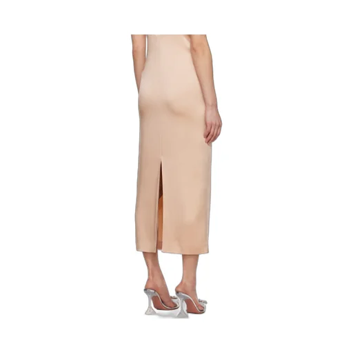 Midi Dress In Satin With Rhinestone Details