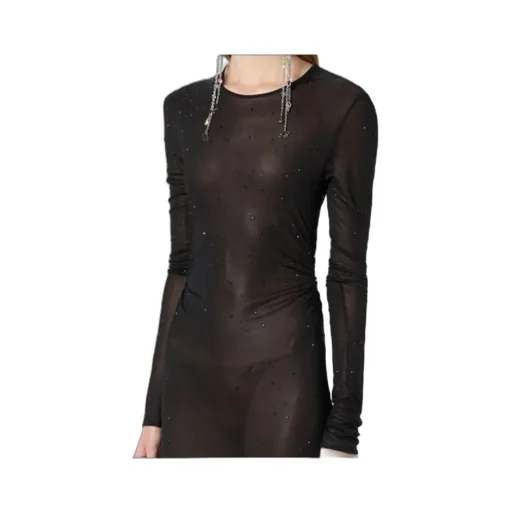 Embroidery Jersey Long Dress