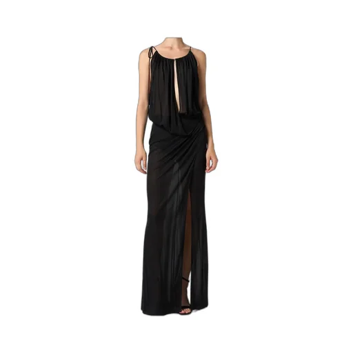 Draped-Detail Maxi Dress