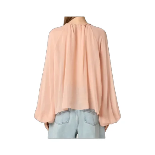 Semi-Sheer Ruffled Chiffon Blouse