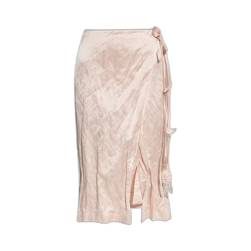 Crinkled Wrapped Midi Skirt
