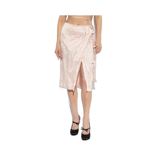 Crinkled Wrapped Midi Skirt