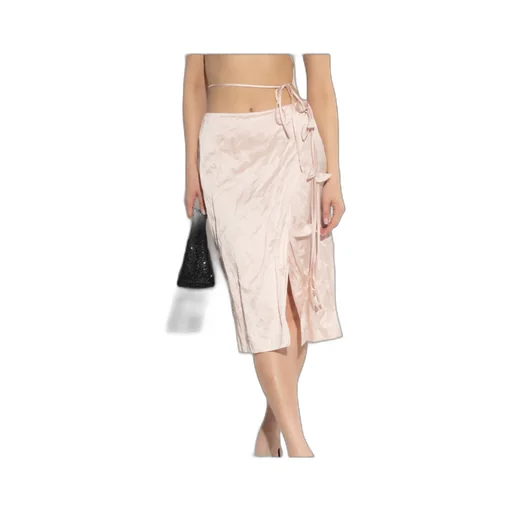Crinkled Wrapped Midi Skirt