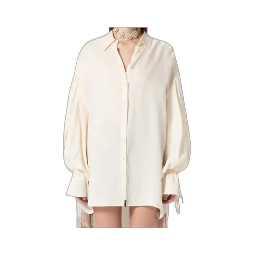 Tied-Cuff Oversized Shirt