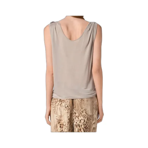 Jersey Top With Metal Rose Decoration