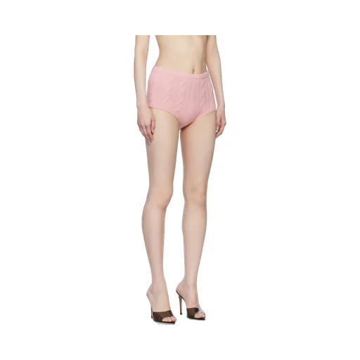 Pink Braid Cable Knit Shorts