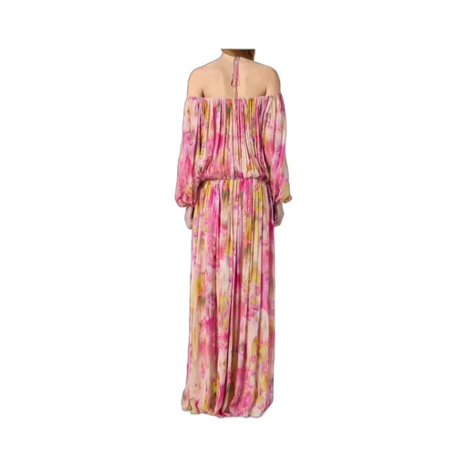 Floral-Printed Off-Shoulder Georgette Maxi Dress