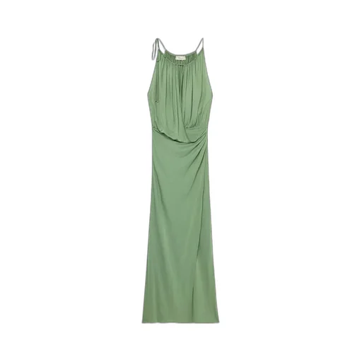 Draped-Detail Maxi Dress