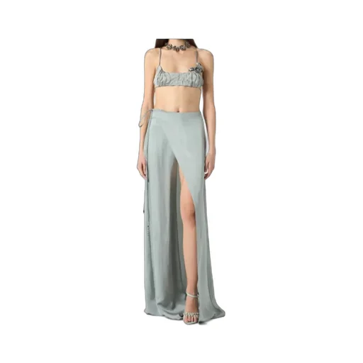 High Waist Wrap-Detail Trousers