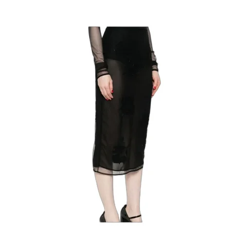 Satin Embroidered Twill Skirt
