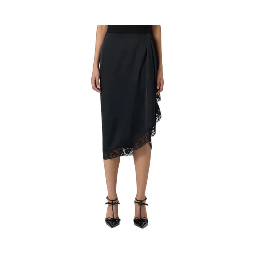 Asymmetric Lace-Detail Skirt