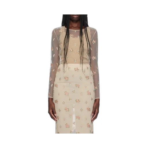 Floral Pattern Embroidered T-Shirt