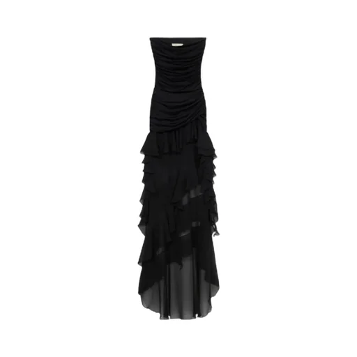 Ruffled Ruched Chiffon Bustier Dress