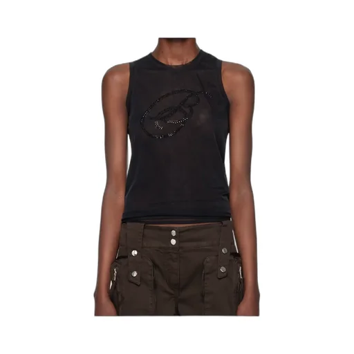 Rhinestone-B Tulle Top