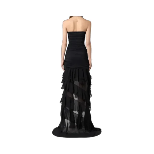 Ruffled Ruched Chiffon Bustier Dress