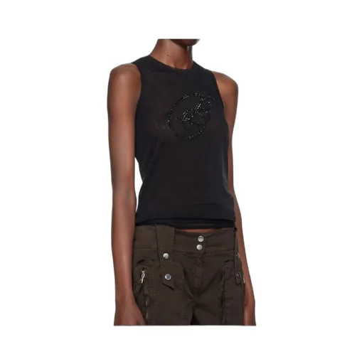 Rhinestone-B Tulle Top