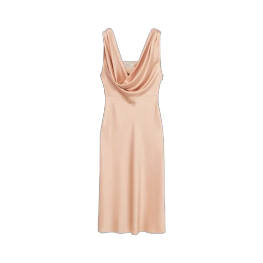 Draped Neck Midi Dress