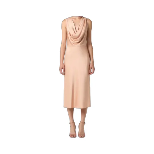 Draped Neck Midi Dress