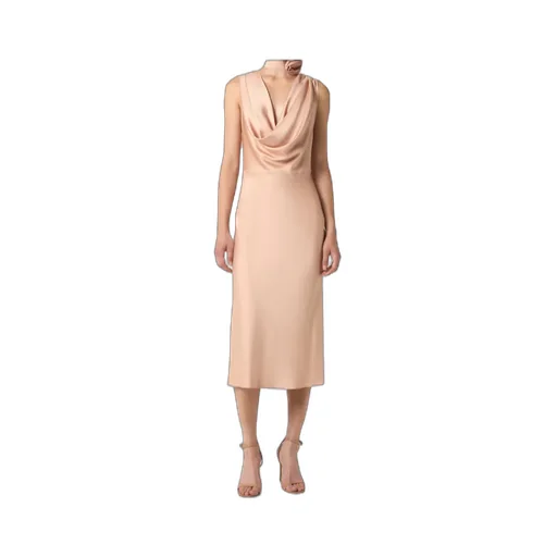 Draped Neck Midi Dress