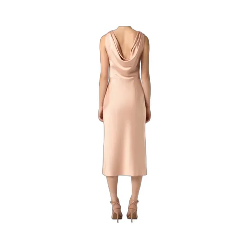 Draped Neck Midi Dress