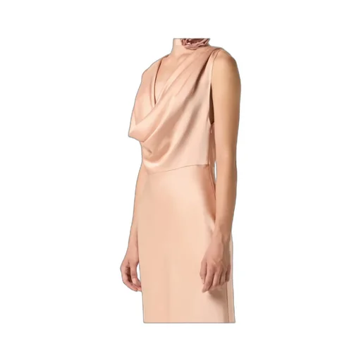 Draped Neck Midi Dress