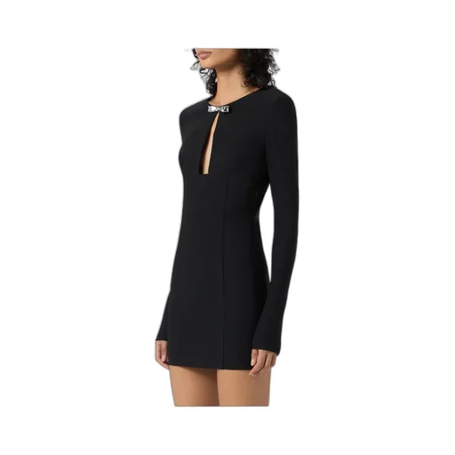 Hollowed-Out Pin Decorated Compact Knitted Dress
