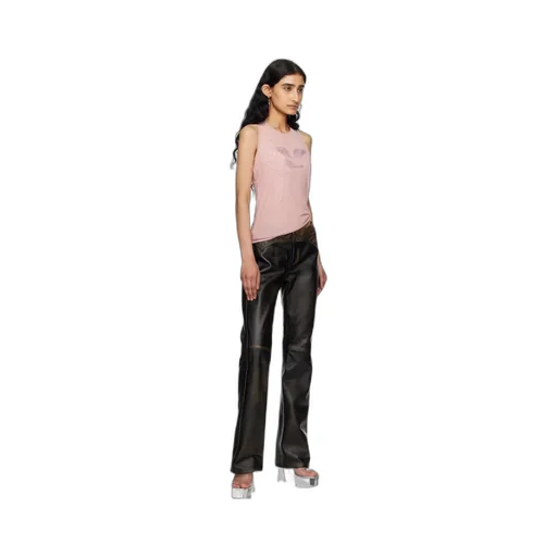 Rhinestone-Detailing Mesh Tank Top