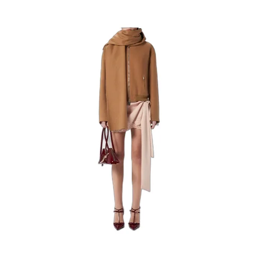 Zipped Felted Bomber Jacket