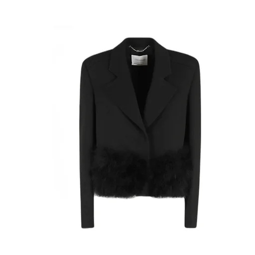 Feather-Trim Blazer