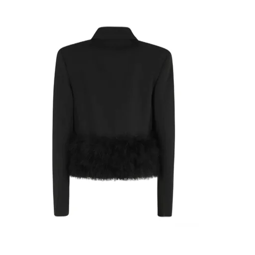Feather-Trim Blazer