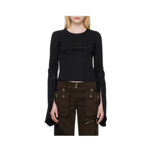 Crystal Decorated Long-Sleeved T-Shirt