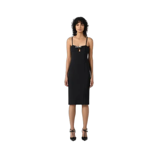 Bow-Embellished Midi Dress