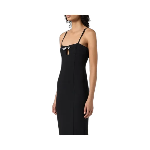 Bow-Embellished Midi Dress