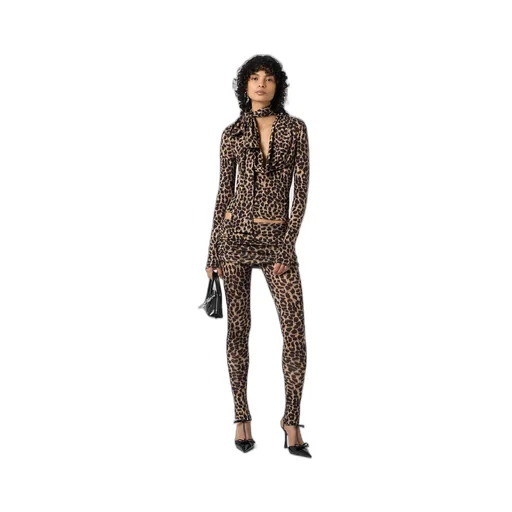 Leopard-Print Wool Leggings