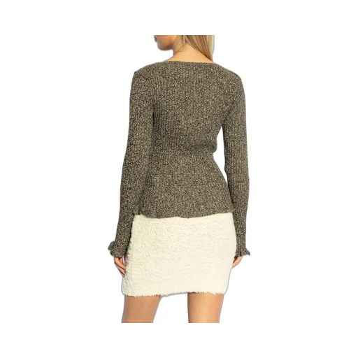 Ruffled Ribbed Cardigan