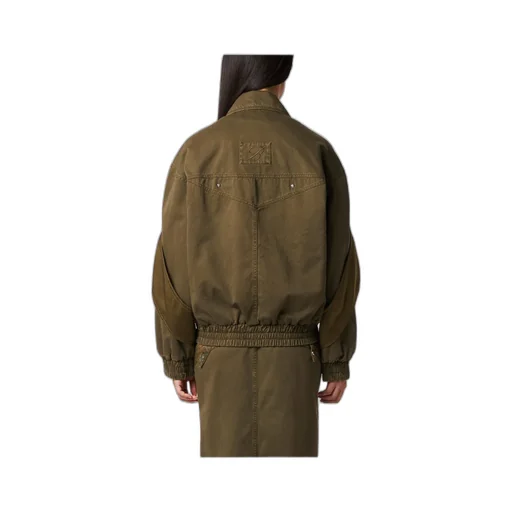 Satin-Inserts Bomber Jacket