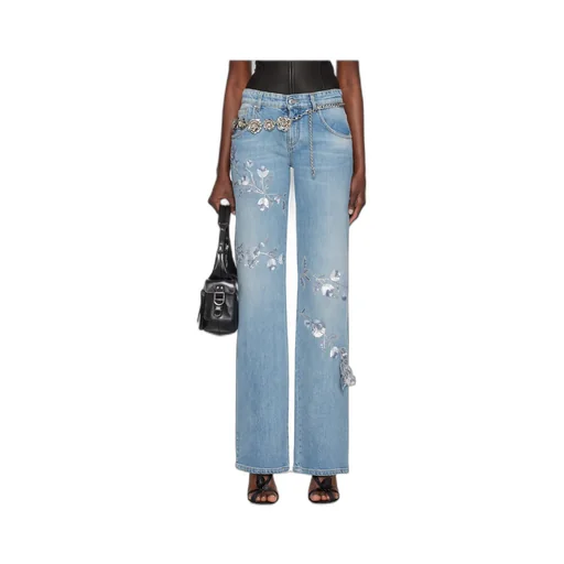 Floral Sequined Jeans