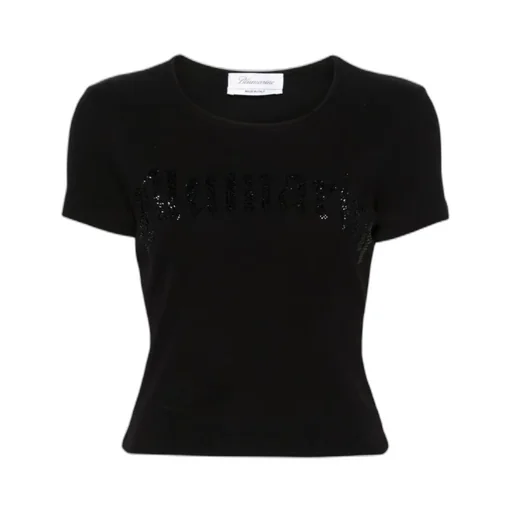 Rhinestoned Ribbed T-Shirt