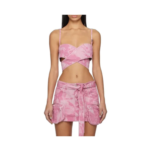 Camouflage Printed Cross Top