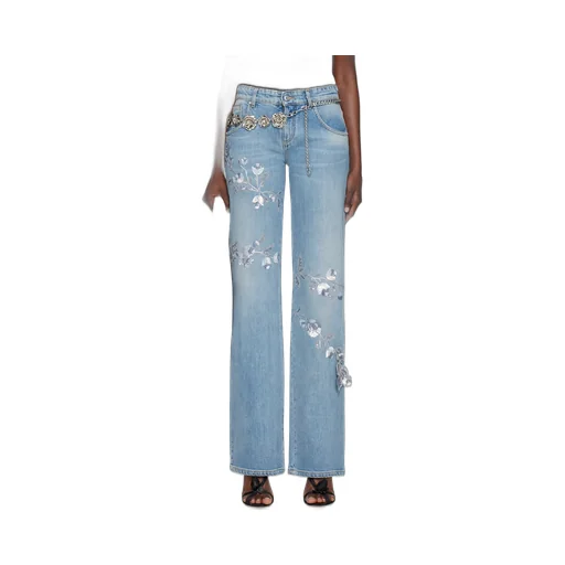 Floral Sequined Jeans